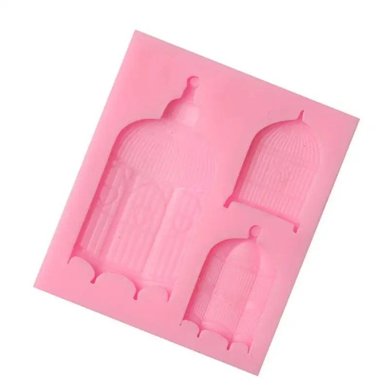 Форма для клетки птиц форма торта с 3 ячейками силиконовая помадки инструменты