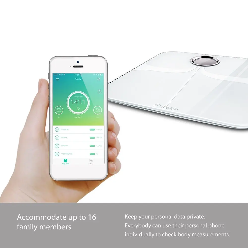 [Международная версия] Xiaomi Mijia Yunmai Premium Smart Scale-шкала жира тела с фитнес-приложением и монитором композиции тела