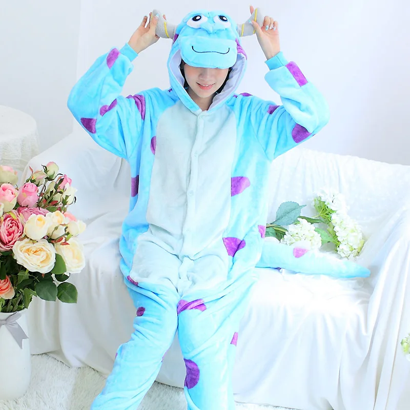 Синий Университет монстров Салли Костюмы для косплея Салливан Onesie пижамы