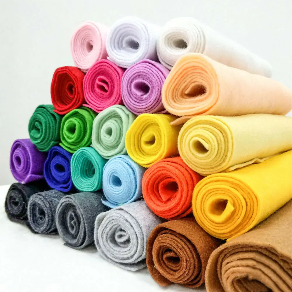 

90*90cm Roll Soft Felt Fabric Non-woven Felt Fabric Sheet DIY Sewing Dolls Crafts Accessories Material 1.4mm Thick BY THE Yard