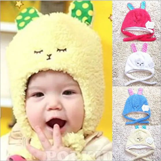 Бесплатная доставка милые шапки в форме кролика для маленьких девочек очень