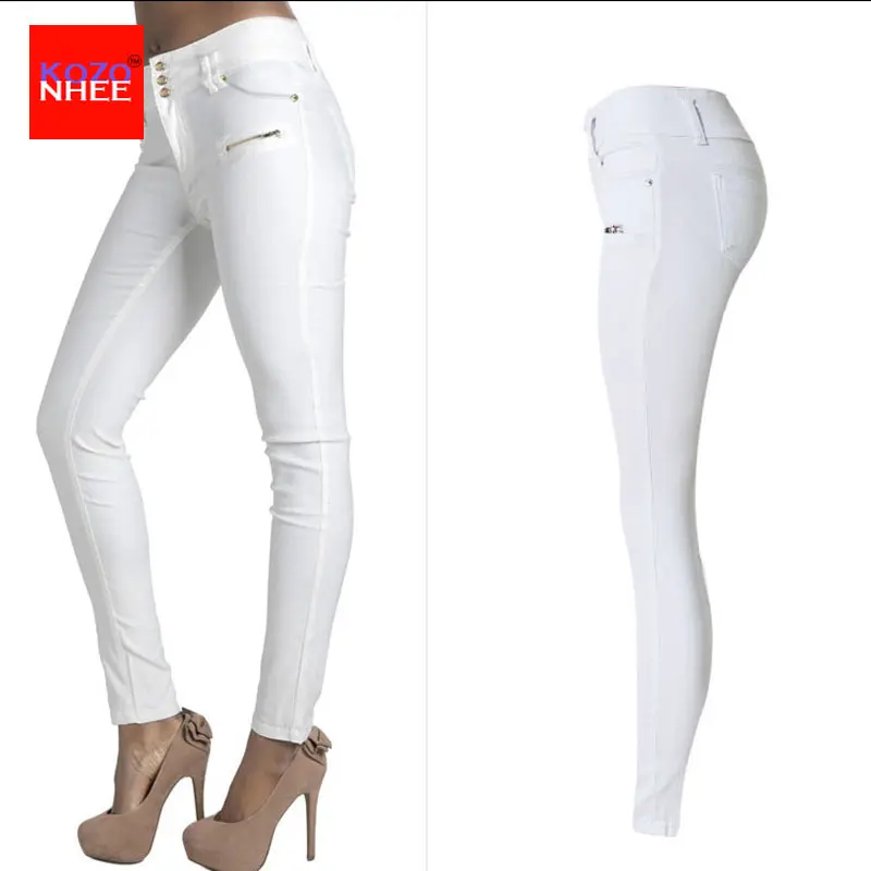 Белые эластичные джинсы карандаш с высокой талией|jeans with high waist|jeans withwhite stretch jeans |