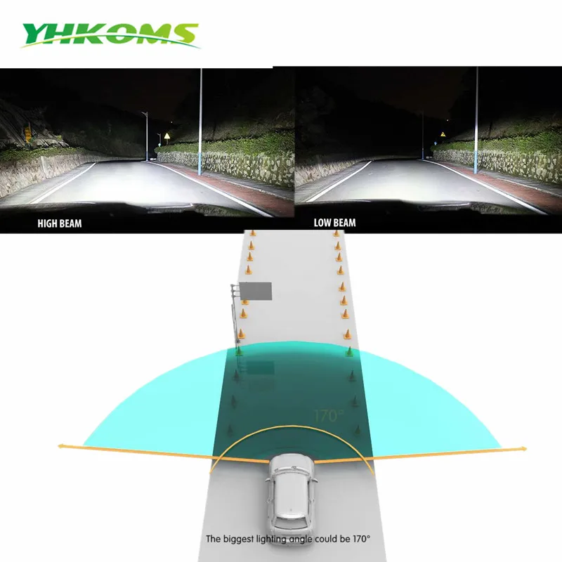СВЕТОДИОДНЫЙ Автомобильный Фонарь YHKOMS H4 H7 H8 H9 H11 9005/HB3 9006/HB4 880/881/H27 H1 H3 9004 9007 H13 6000 К