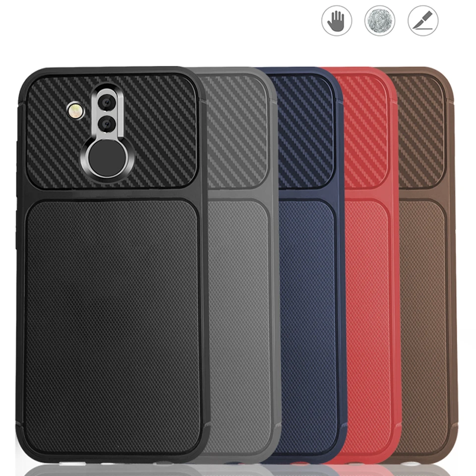 Armor Shockproof Phone Case For Huawei Mate 20 Lite Power Cover Pro Carbon Fiber TPU Silicone Back Cases |