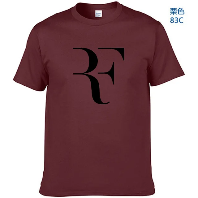 Летняя модная футболка с буквенным принтом Мужская футболка для фитнеса Roger Federer Homme уличная хлопковая Футболка в стиле хип-хоп - Цвет: Wine Red-B