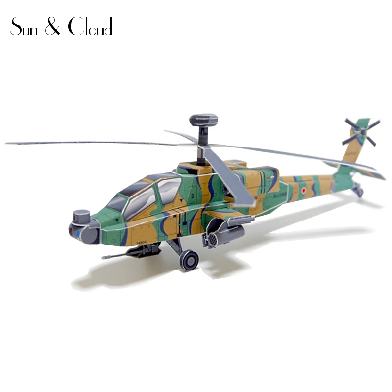 Модель самолета Апачи формата а 64 в японском стиле бумажная 3d модель Ач для