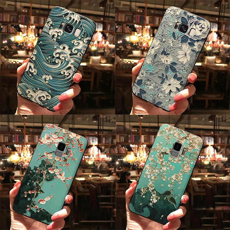 Мягкий чехол из ТПУ с 3D тиснением для Samsung Galaxy S20 FE S21 S10 S10E S9 S8 Plus S7 Edge Note 10 Lite 20 Ultra 9 8