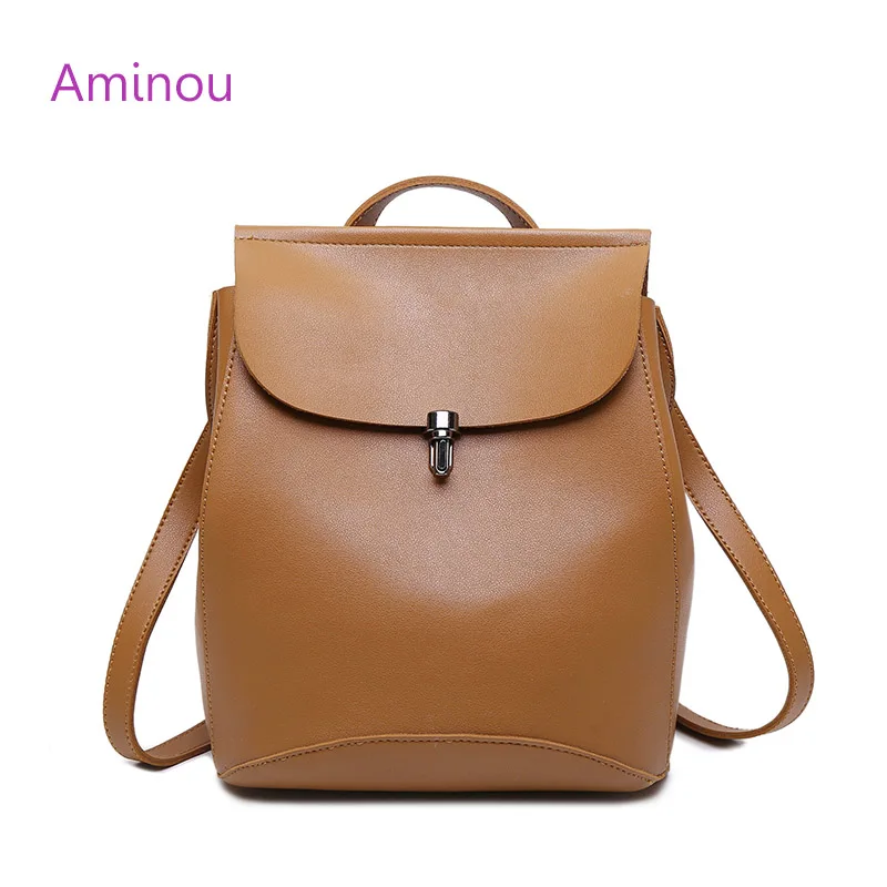 

2021 Brand Design Pu Women Leather Backpacks School Bag Student Backpack Vintage Ladies Women Bags Leather Package Female Black