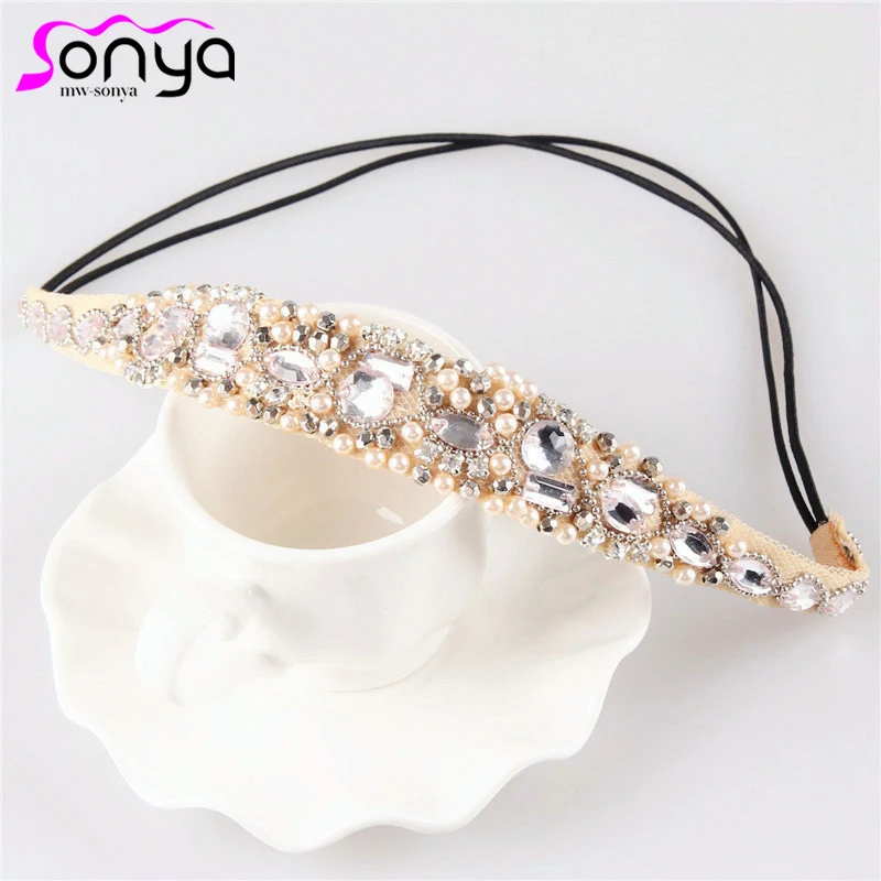 Новый дизайн женские повязки на голову стразы модные роскошные Эластичные