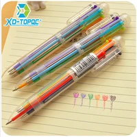xindi 6 refills colors cute kawaii multicolor pens multifunction pressed ballpoint pen stationery office school supplies pens