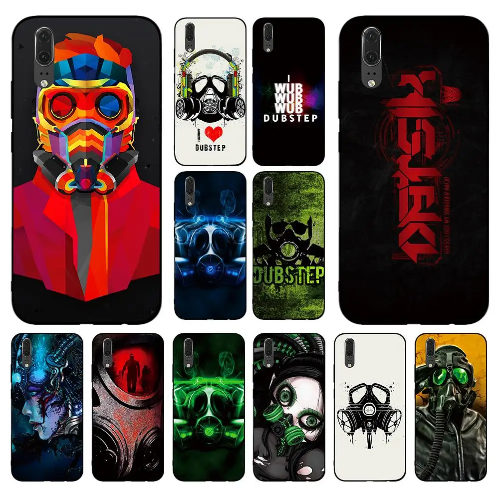 Dubstep противогаз для Huawei P8 P9 P10 P20 P30 Lite Pro P Smart 2016 2019 TPU Мягкий силикон|Чехлы-накладки|