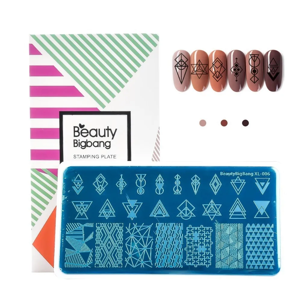 BeautyBigBang 1 шт. прямоугольная пластина для стемпинга ногтей с отрицательным