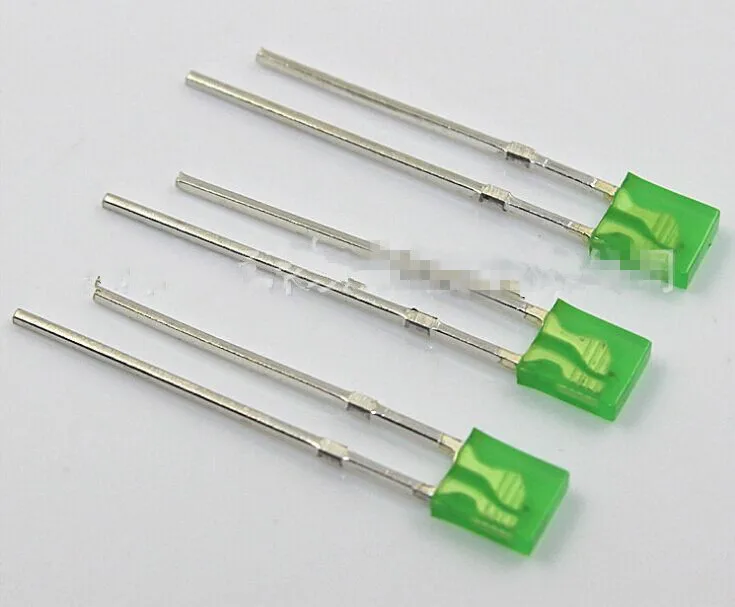 1000 шт./лот 1x3x4 /134 мм квадратные футы короткие, зеленые волосы зеленые светоизлучающие диоды светодиодные бусины