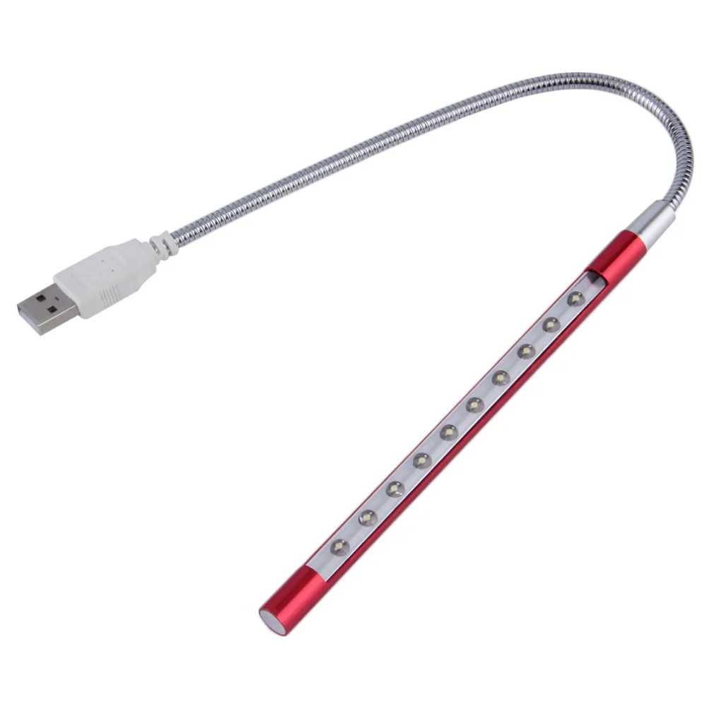Новый продукт мини портативный гибкий 10 светодиодов USB светильник Компьютер