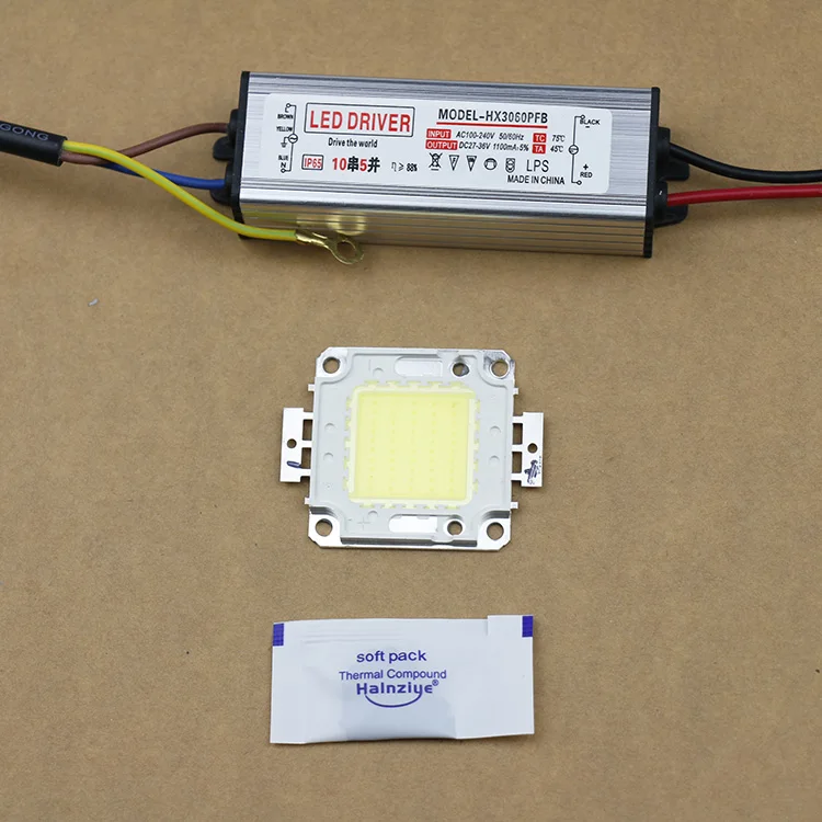 Светодиодный чип 50 Вт + Тепловая смесь Чистый медный стент заливающий светильник