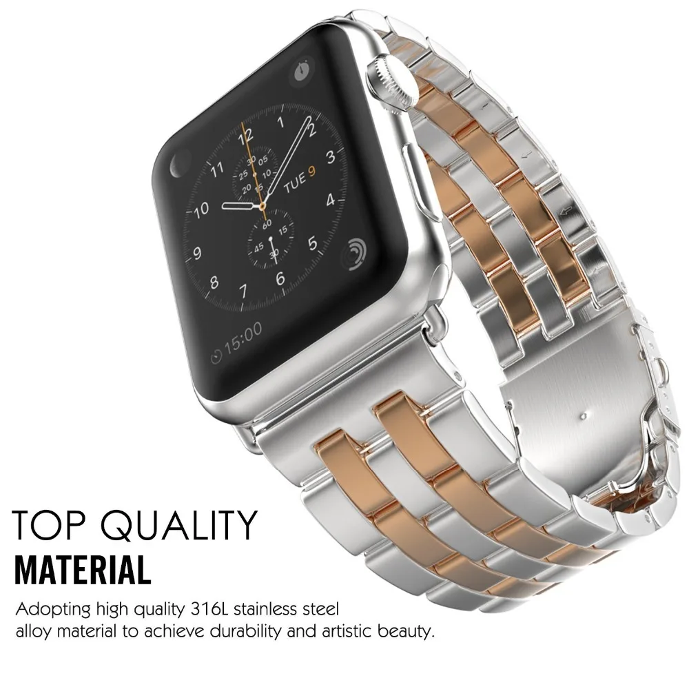 luxury stainless steel watch band strap For Apple Watch Band 40mm 44mm 38mm 42mm iWatch series 1 2 3 4 Link bracelet wrist band