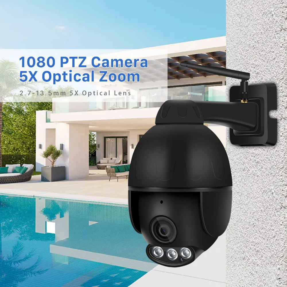 HD 1080P 5X Zoom Wifi PTZ IP камера водонепроницаемая аудио 2,7-13,5 мм объектив с автофокусом 2MP Беспроводная CCTV IP Камера уличная Onvif CamHi