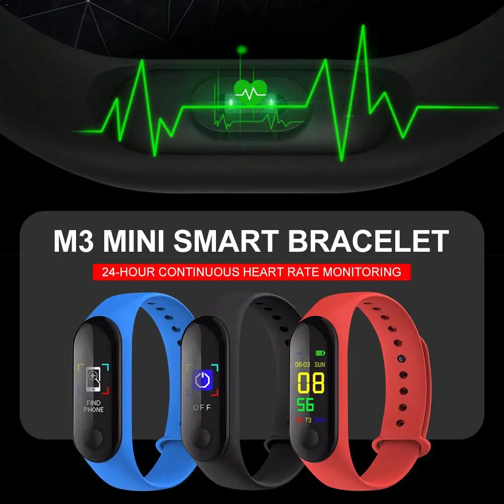 Смарт браслет M3 с цветным экраном фитнес трекер счетчик шагов информация о