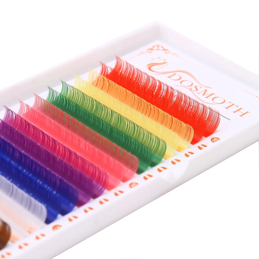 Накладные ресницы 10traysColor натуральные Индивидуальные мягкие норковые красные