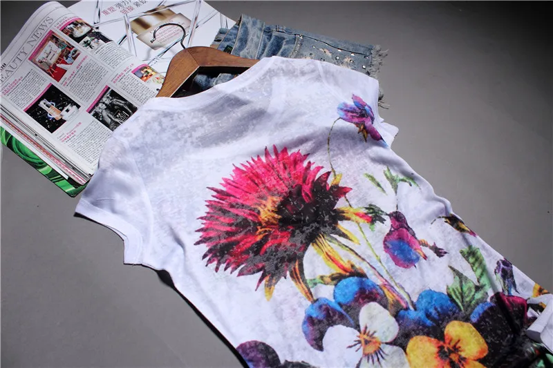 Новое поступление 2020 Лидер продаж Тонкая шелковая хлопковая Футболка с принтом