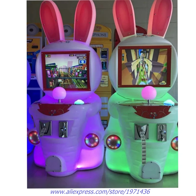 Cute Rabbit Amusement Machine Coin Operated Arcade Video Game Machine For Kids