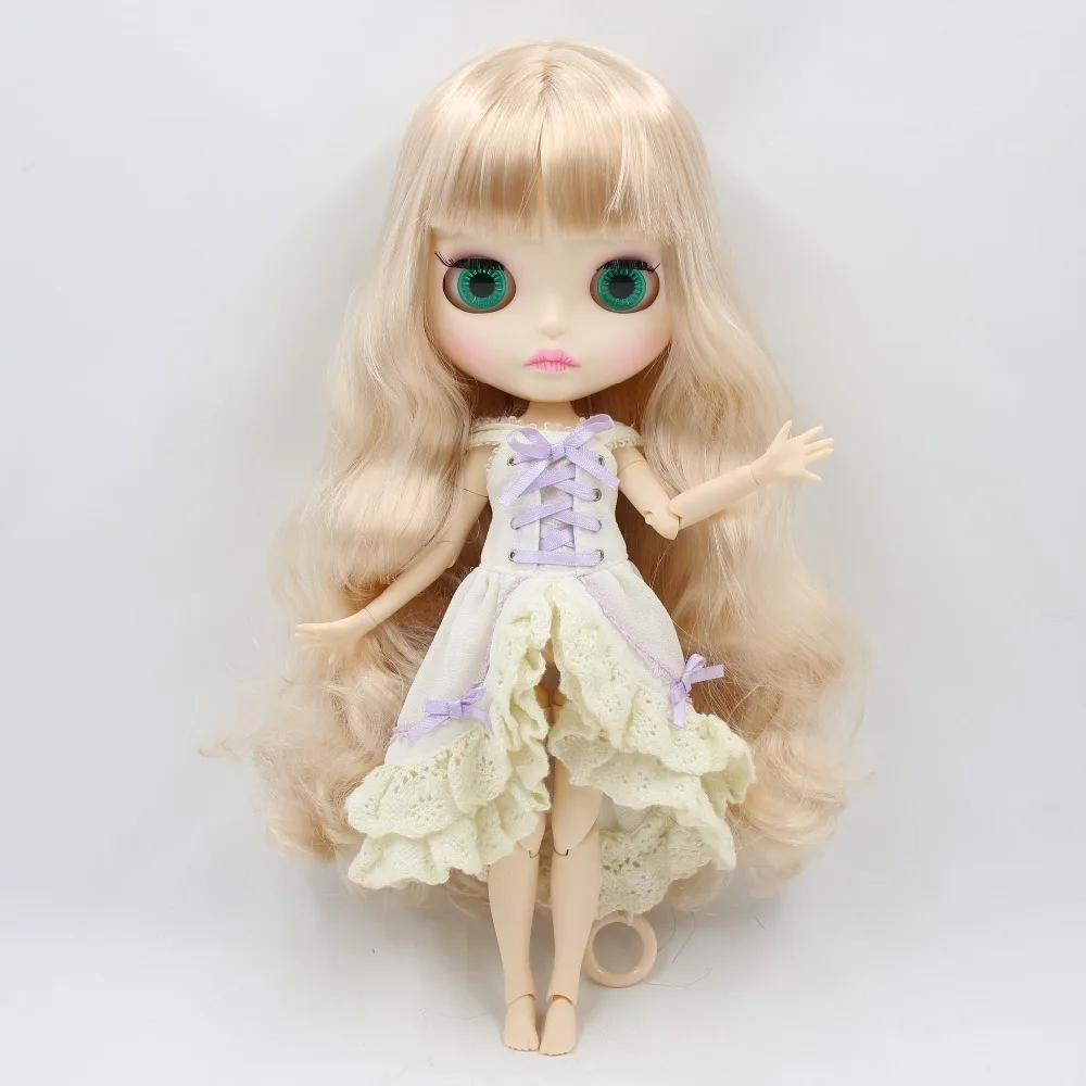 ICY DBS Blyth doll BL1010 золотистые светлые волосы матовое лицо новая Лицевая панель губы