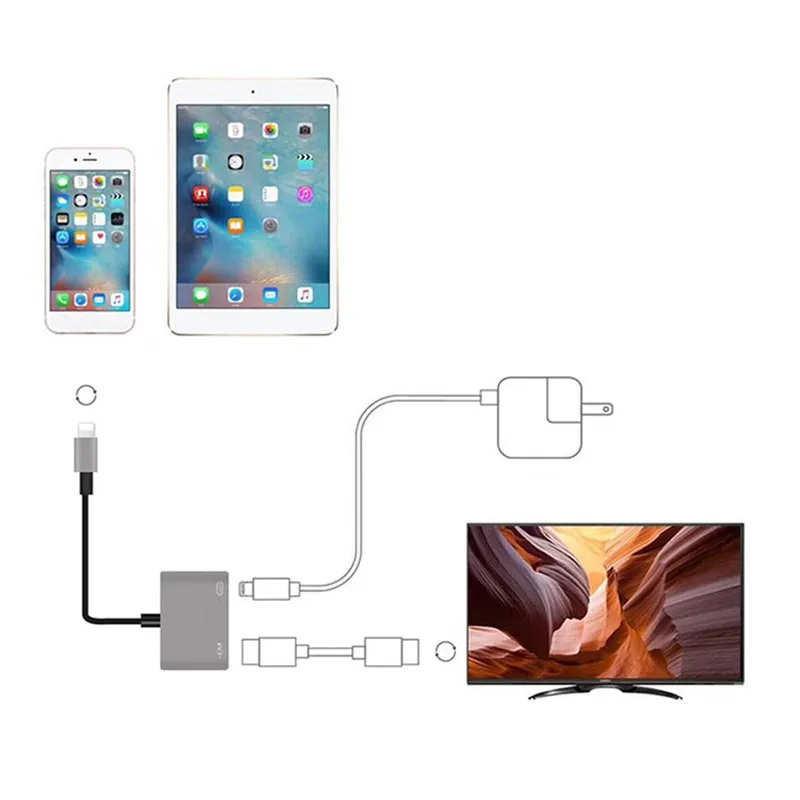 DOITOP 1080P HDMI Кабель адаптер 8Pin к кабель для Apple Iphone X 10 6 7 8 Plus TV HDTV цифровой AV