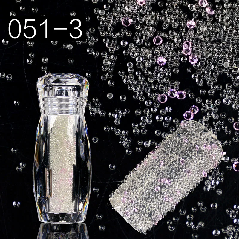 1 флакон с блестящим кристаллом смешанный циркониевый икру мини-бисер 3D Блеск для