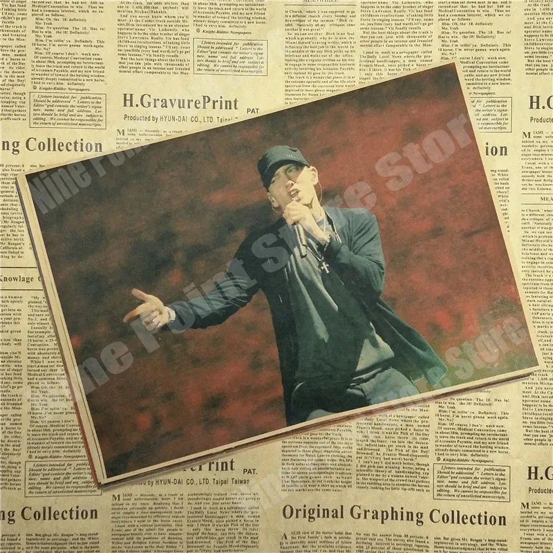 Плакат Эминем хип хоп крафт рэп Рэппер винтажные плакаты наклейки настенные