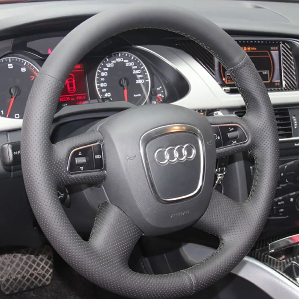 PONSNY Чехлы для руля автомобиля из искусственной кожи чехол Audi Old A4 B7 B8 A6 C6 Q5 Q7 Авто DIY