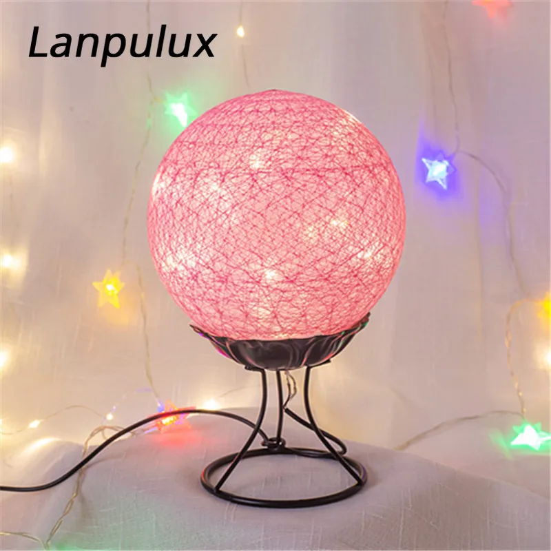 Lanpulux ротанговый шар ночник железная основа круглые теплые белые светильники
