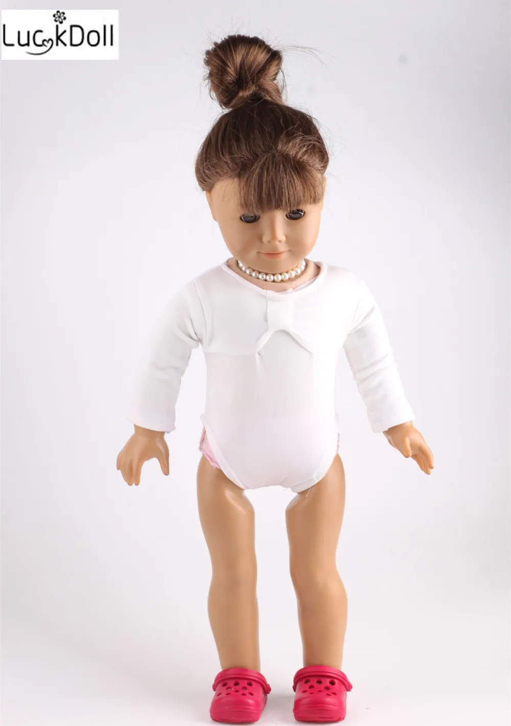 LUCKDOLL розовый синий красный белый костюм подходит для 18-дюймовых американских