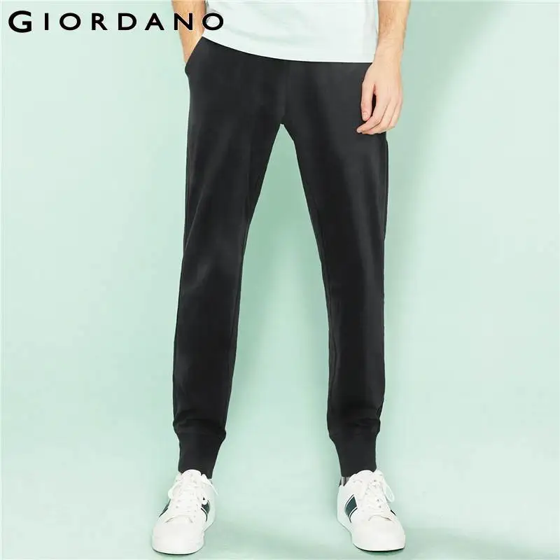 Giordano стрейчевые эластичные брюки для занятия бегом с зауженным низом и шнурком