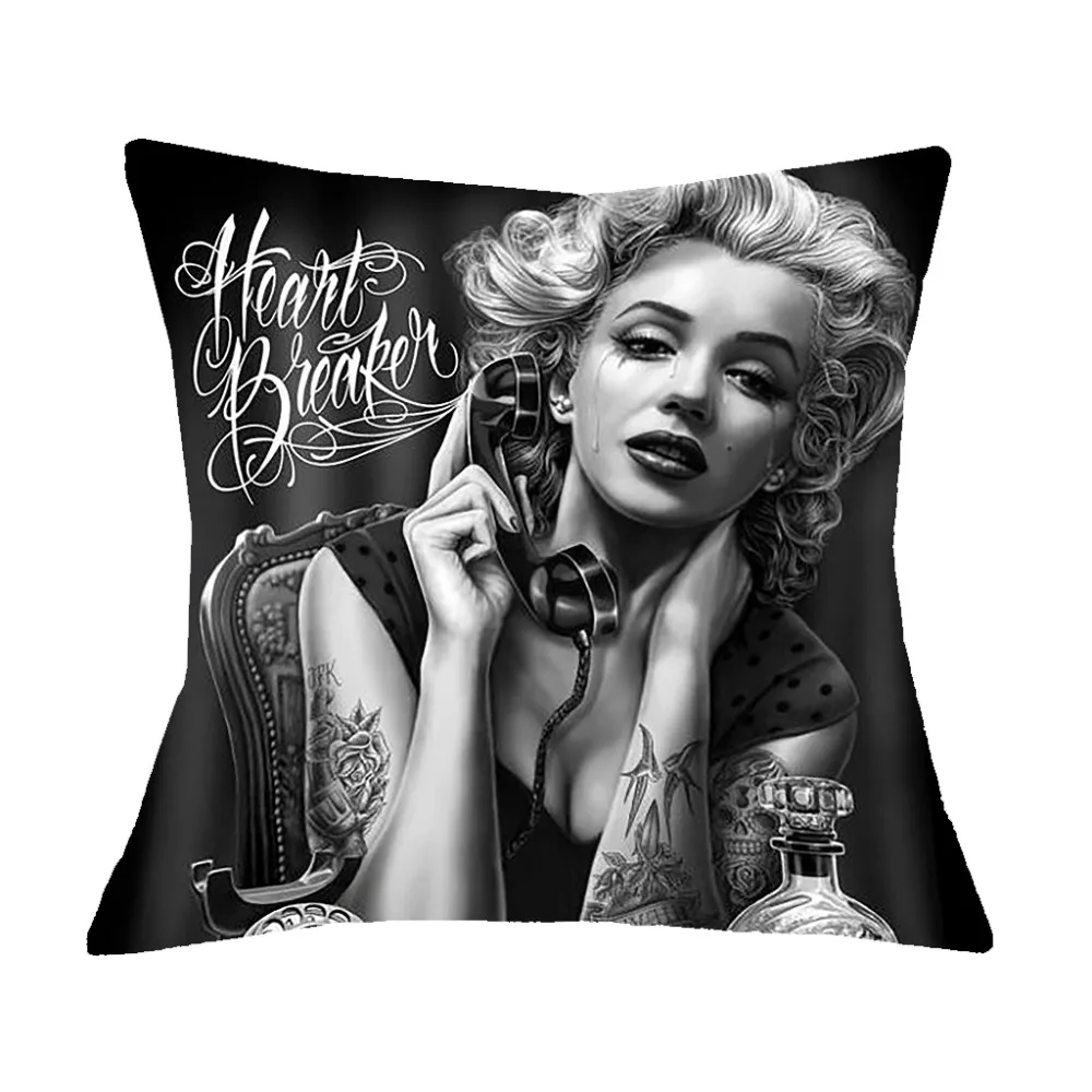 Прямая поставка привлекательная льняная наволочка Мэрилин Монро необычная