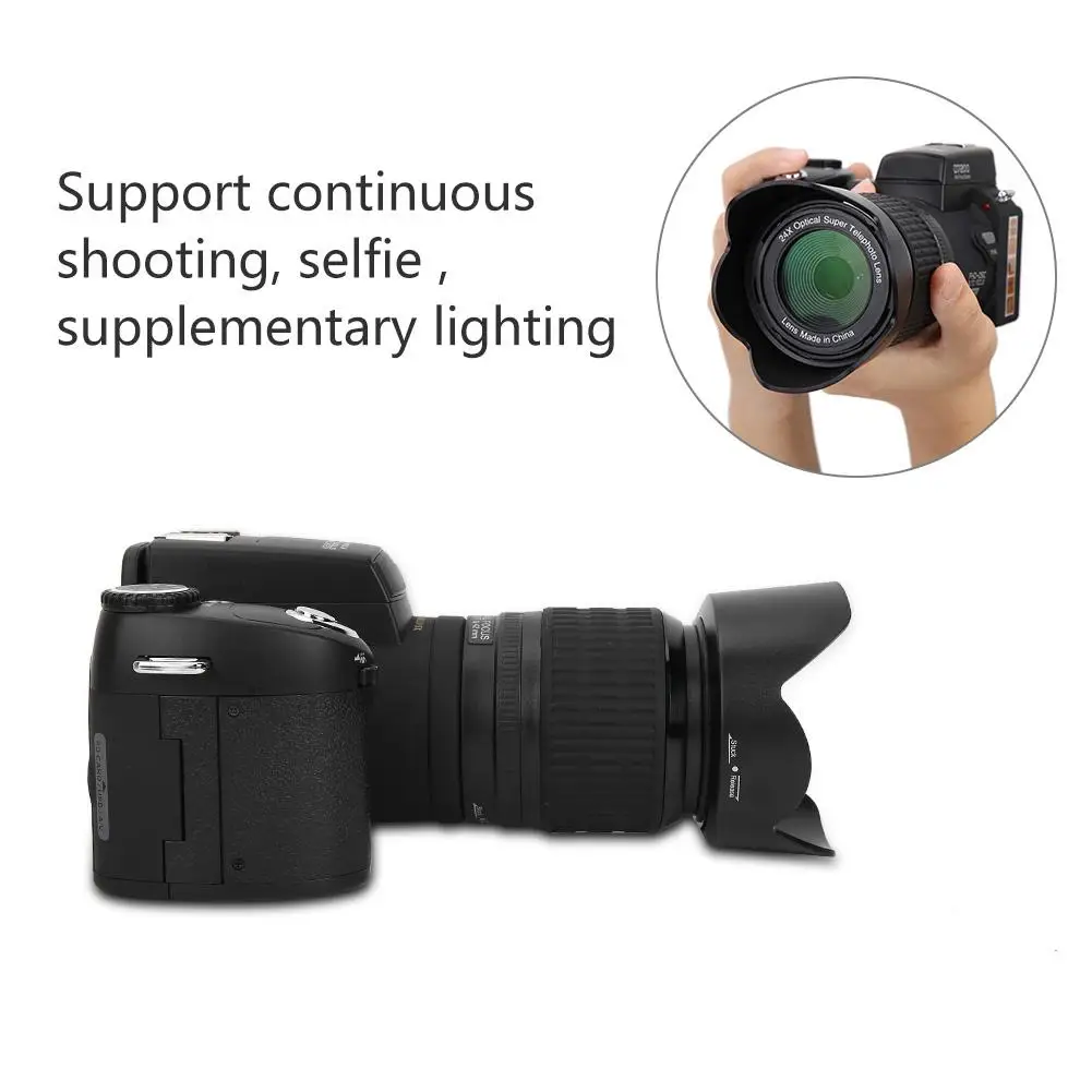 D7200 33MP цифровая фотокамера DSLR 0.5X широкоугольный объектив+ 24X телеобъектив+ светодиодный свет