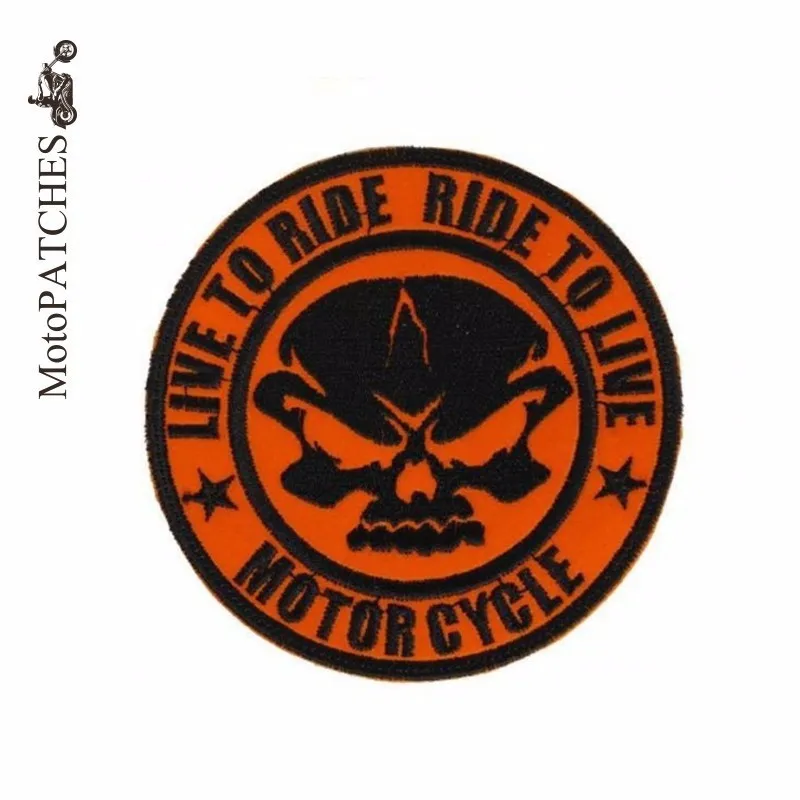 MotoPATCHES Live To Ride мотоциклетные патчи для мотоциклов с черепом MC железные патчи|patches