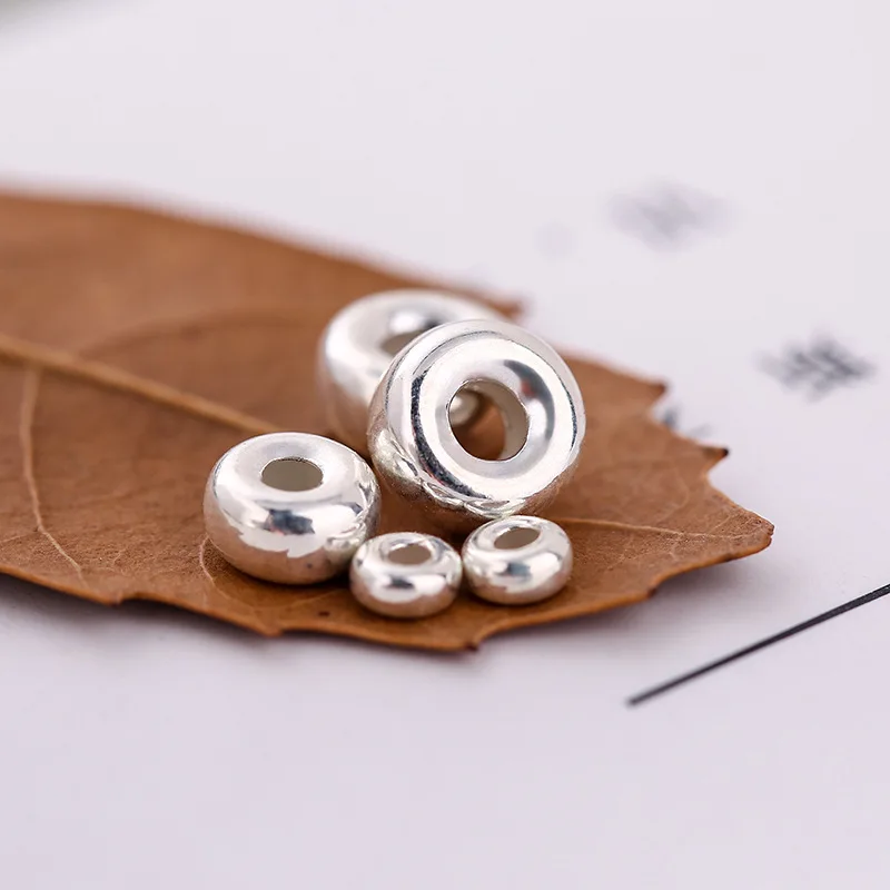 Бисер из серебра S925 пробы Аксессуары для браслета сделай сам разделители