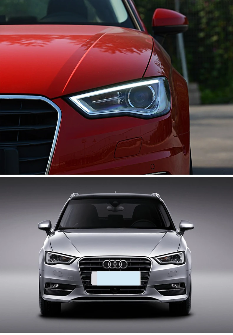 Стайлинга автомобилей Фара для Audi A3 фары для автомобиля Audi A3- светодиодный фар H7 D2H Hid вариант Ангел глаз биксеноновые фары
