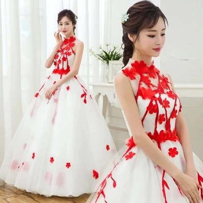 Белый с красным цветком Средневековый Ренессанс платье костюм для мероприятия