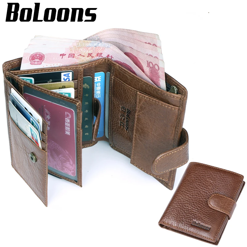 100% кошелек мужской натуральная кожа Кожаный Кошельки ретро портмоне мужское