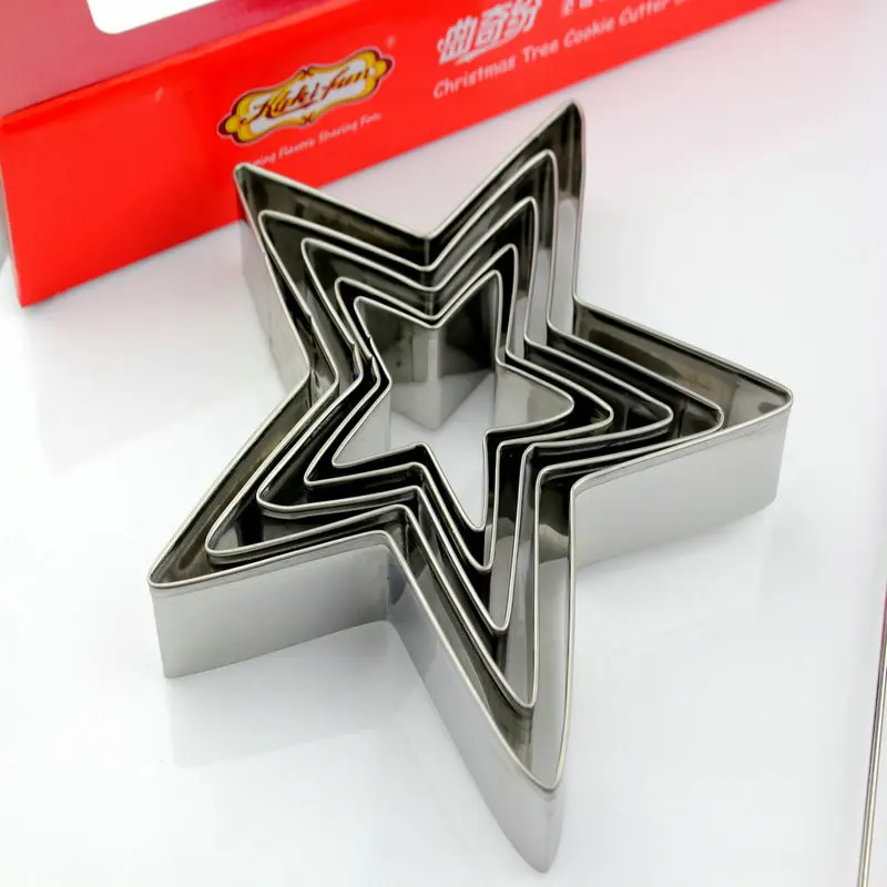 DIY Christmas Tree Shape Cookie Cutter Set Stainless Steel Biscuit Mold Fondant Cake Decorating Tools | Дом и сад