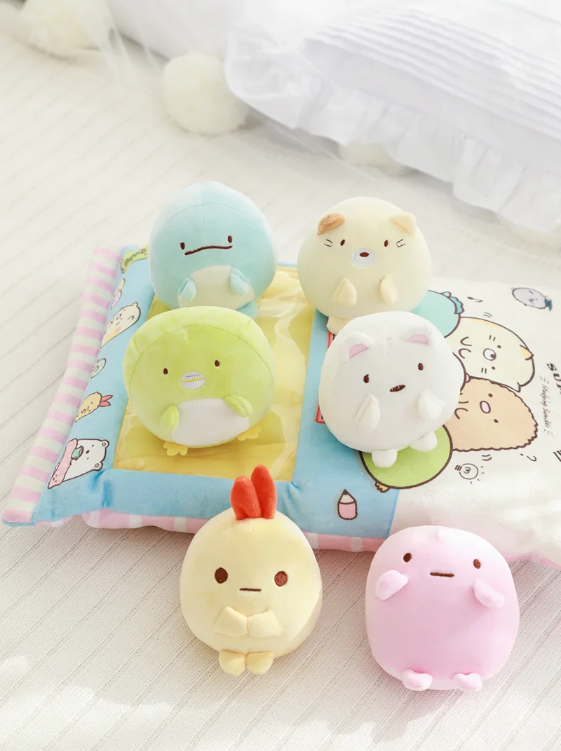 Плюшевая подушка Sumikko Gurashi, 6 шт., японская анимация, Sumikko Gurashi, мягкая подушка, уголок, био, мультяшная кукла для детей