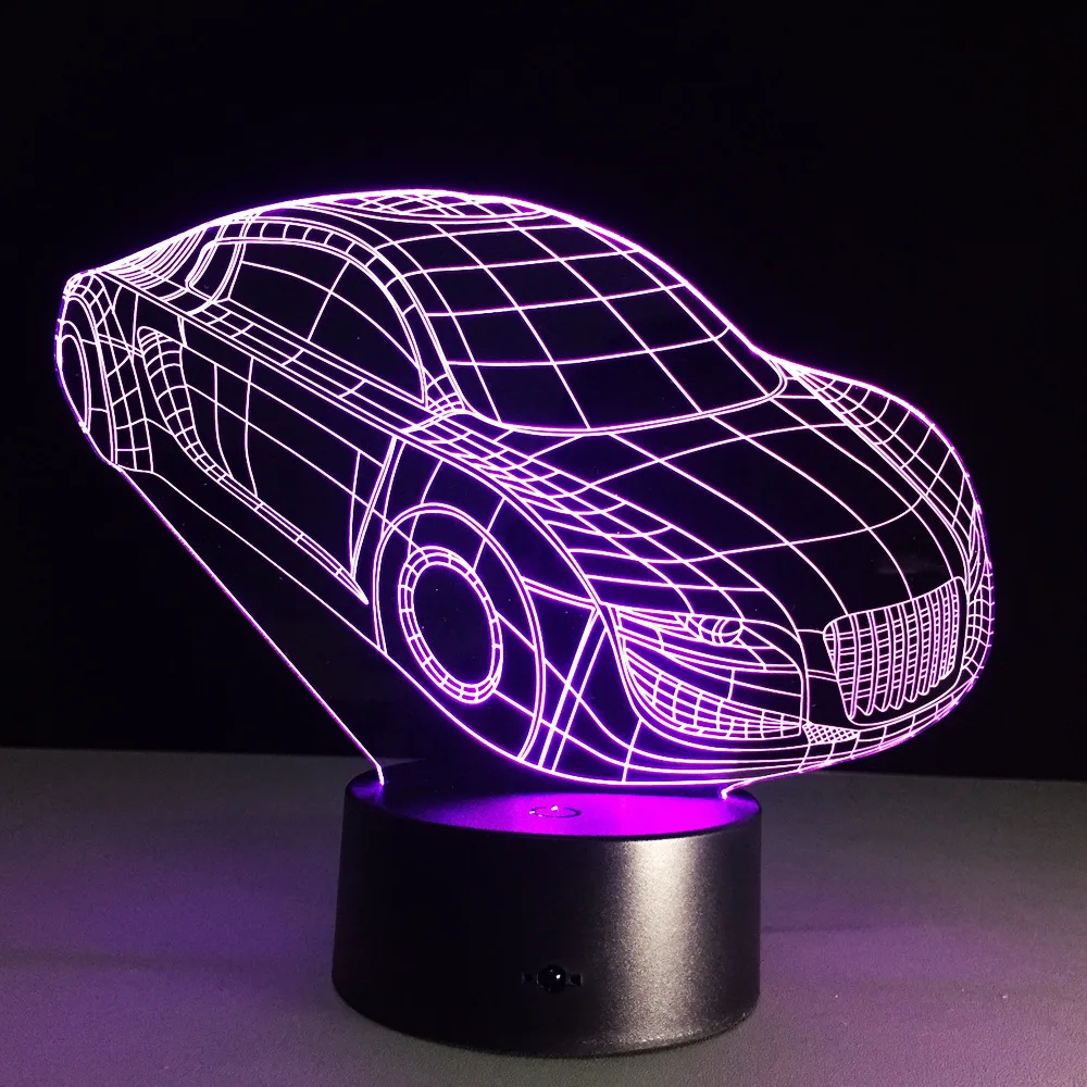 3d автомобильная лампа 7 цветов Светодиодные ночные лампы для детей сенсорные