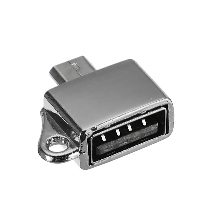Металлический Micro USB папа к 2 0 Женский Адаптер конвертера OTG с брелоком Аксессуары