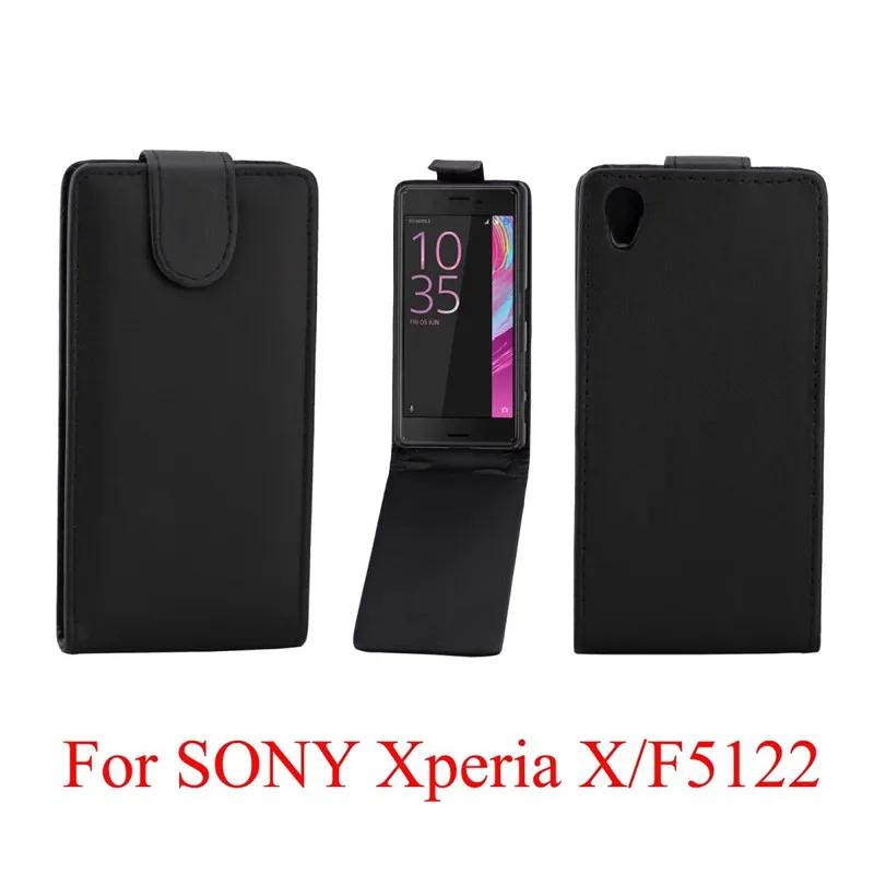 Чехол из искусственной кожи откидной для телефона Sony Xperia X вертикальные Сумки с