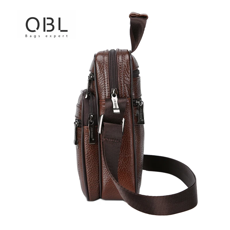 QiBoLu 2018 новые мужские кожаные сумки с клапаном дорожная деловая сумка-мессенджер