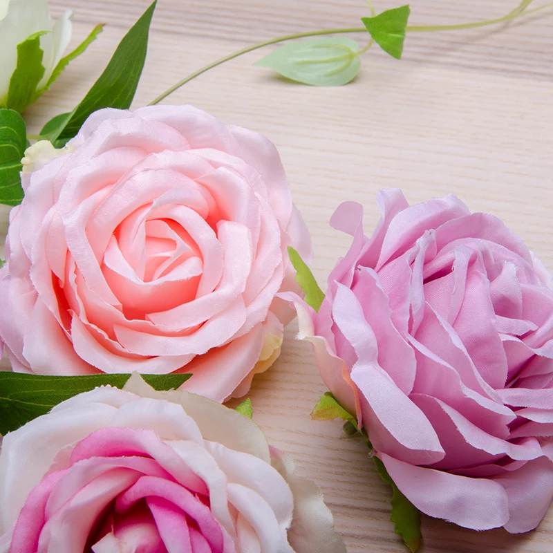 8 см свадебные шелковые цветы с розами искусственные для украшения цветочной
