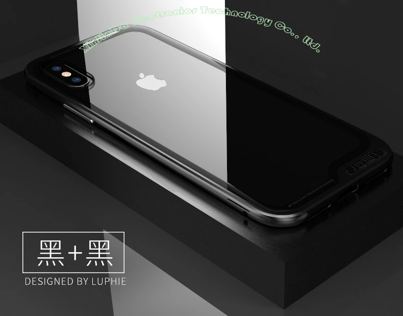 Для iPhone X Case Роскошный Алюминий металлический каркас+ 9 H Стекло чехол-накладка для мобильного телефона для IPhoneX IPX12