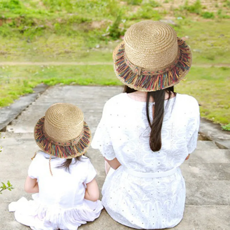 2017 Горячая ручной Для женщин Девушка Лето кисточкой соломенная Шляпы