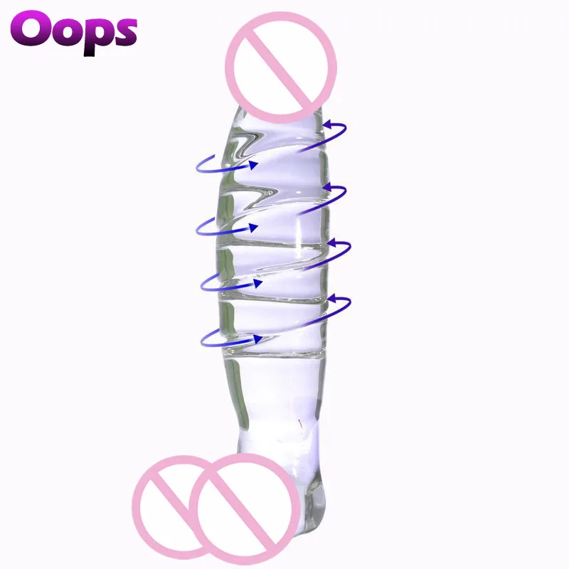 Женская Анальная пробка огромный стеклянный женский пенис член с яичками